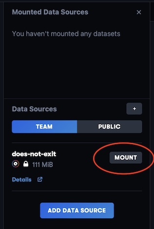 Mount the data source
